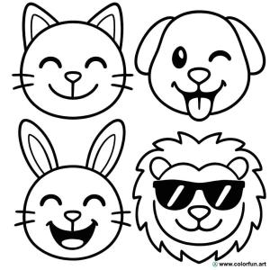 kolorowanka emoji zwierzęta