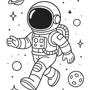 kolorowanka astronauta kosmiczny