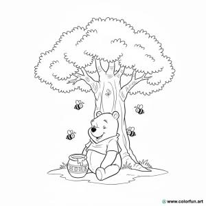 Winnie the Pooh coloring page for children