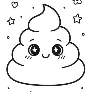 kolorowanka emoji kawaii kupa