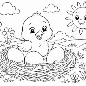 disegno da colorare pulcino
