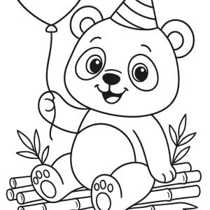 kolorowanka panda zabawna