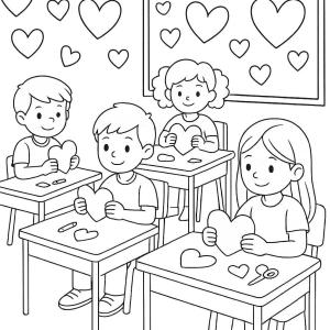 Valentine's Day coloring page for the classroom