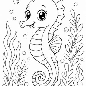 coloriage hippocampe kawaii
