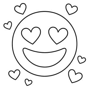 kolorowanka zakochany smiley