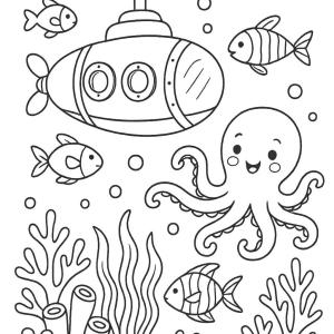 kolorowanka podwodna ocean