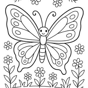 kolorowanka motyl i owady