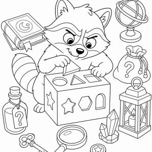 dibujo para colorear de mapache difícil