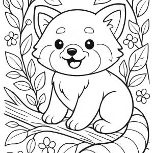 kolorowanka panda ruda artystyczna