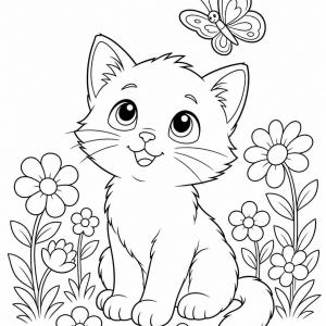 coloriage bébé animal chaton mignon