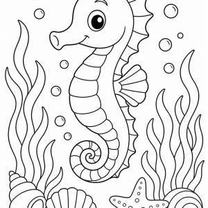 coloriage hippocampe adorable
