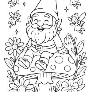 disegno da colorare gnome e fate