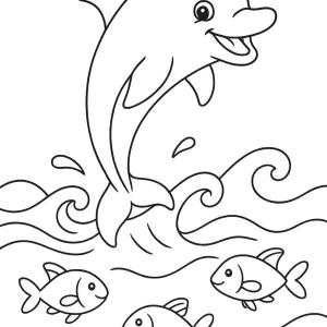 kolorowanka delfin w oceanie