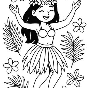 kolorowanka tancerka tahitańska