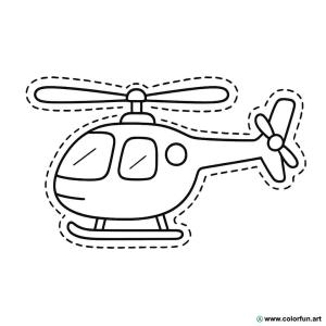 kolorowanka helikopter do wycięcia