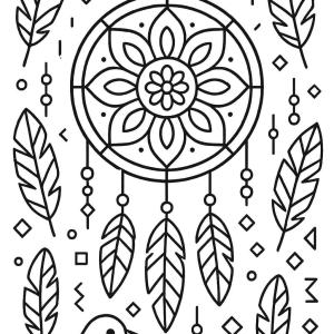 kolorowanka mandala łapacz snów