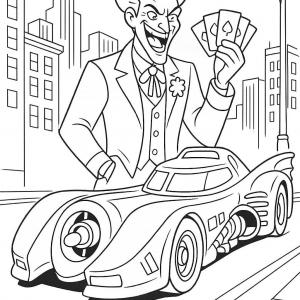 kolorowanka batmobile i joker