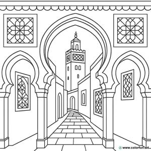kolorowanka marokańska architektura