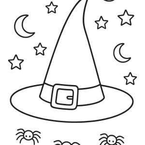 dibujo para colorear sombrero de bruja