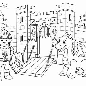 kleurplaat Playmobil middeleeuws kasteel