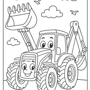 kolorowanka koparka cartoon