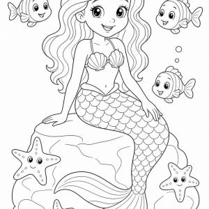 coloriage sirène style cartoon