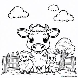 kolorowanka zwierzęta z farmy dla maluchów