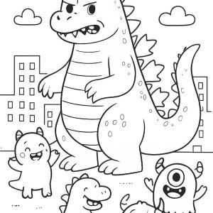 kolorowanka godzilla i potwory