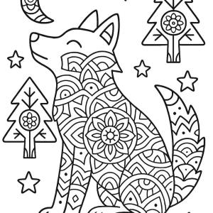 dibujo para colorear lobo mandala
