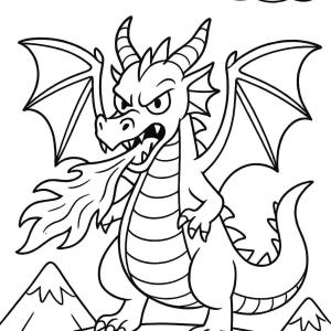dibujo para colorear dragón maléfico