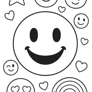 kolorowanka emoji uśmiechnięta twarz