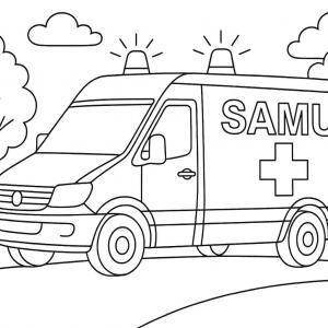 ambulance coloring page