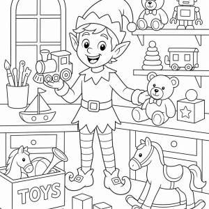 coloriage lutin du père noël