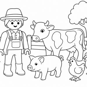 kleurplaat playmobil boerderijdieren