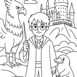 kolorowanka harry potter zwierzęta fantastyczne
