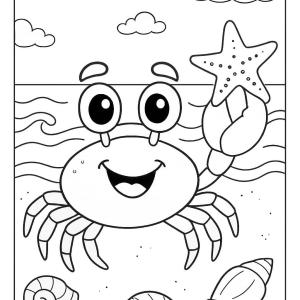 kolorowanka krab kreskówka
