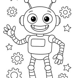 kolorowanka robot zabawny