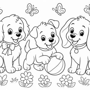 coloriage animaux mignon chiens