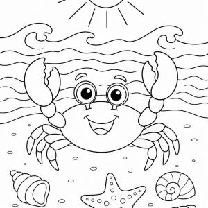 kolorowanka krab plaża