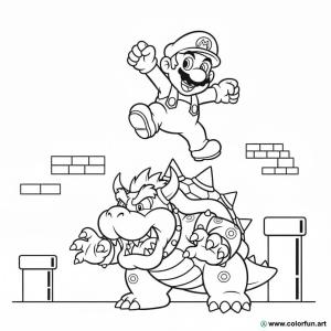 kolorowanka Mario Bowser