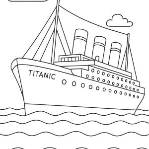 coloriage titanic dessin facile