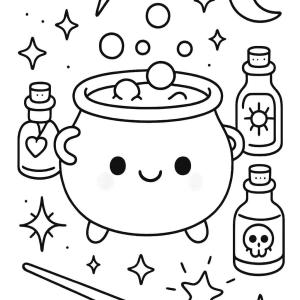 kolorowanka harry potter kawaii mikstury i eliksiry