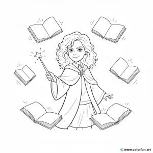 coloriage hermione granger mignon