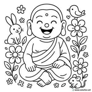 kolorowanka szczęśliwy budda