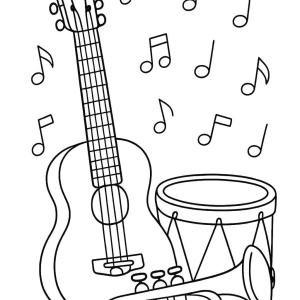 kolorowanka muzyka instrumenty