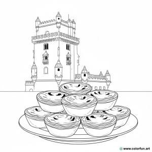 kolorowanka Portugalia pasteis de nata
