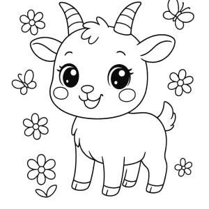 kolorowanka koza kawaii