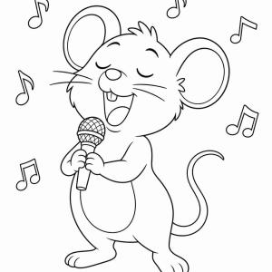 dibujo para colorear ratón cantante