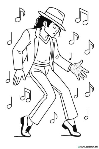 Coloriage Du Portrait De Michael Jackson T l charger Ou Imprimer 