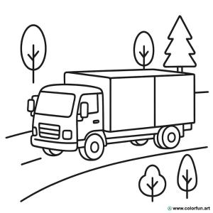kolorowanka ciężarówka transportowa